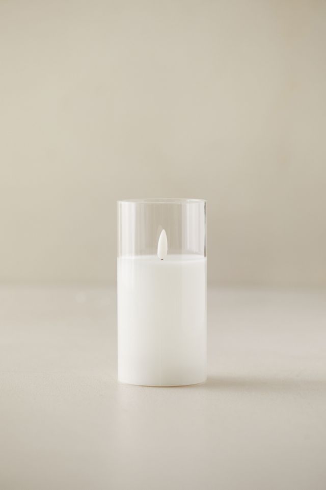 Stargazer Flameless Pillar Candle in Glass, Clear #3