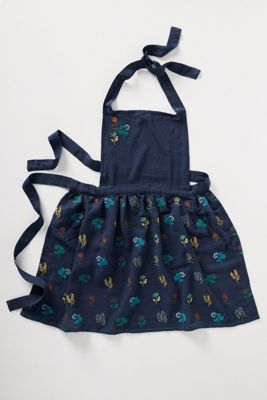 Stacia Embroidered Indigo Apron