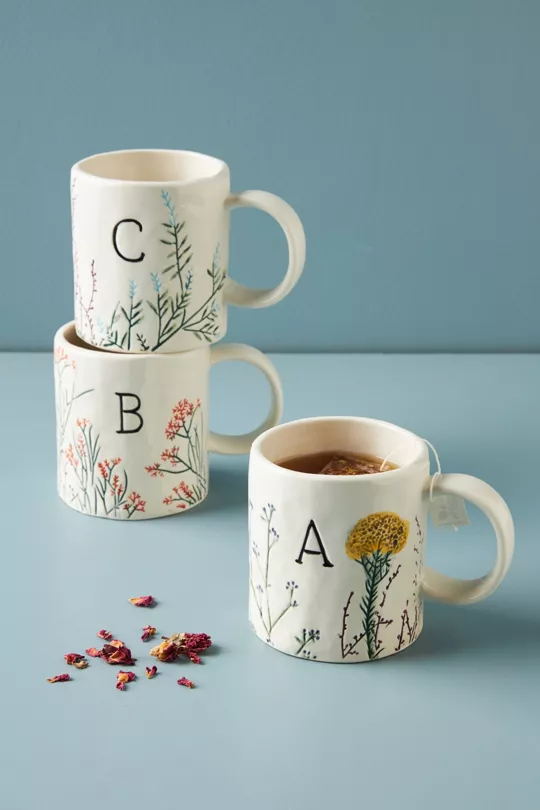 Anthropologie Dagny Monogram Mug