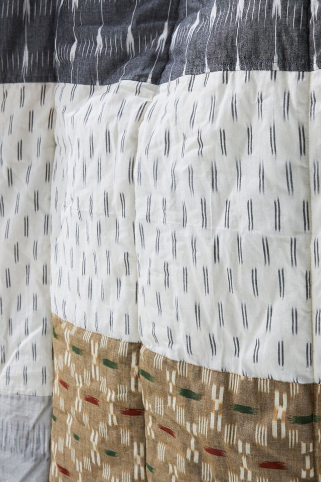 Pieced Ikat Throw Blanket #1