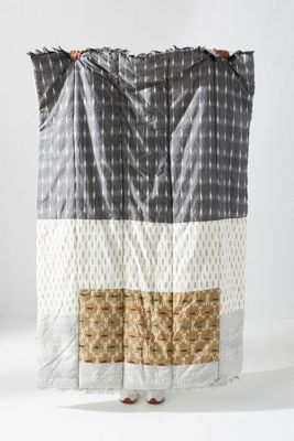 Pieced Ikat Throw Blanket