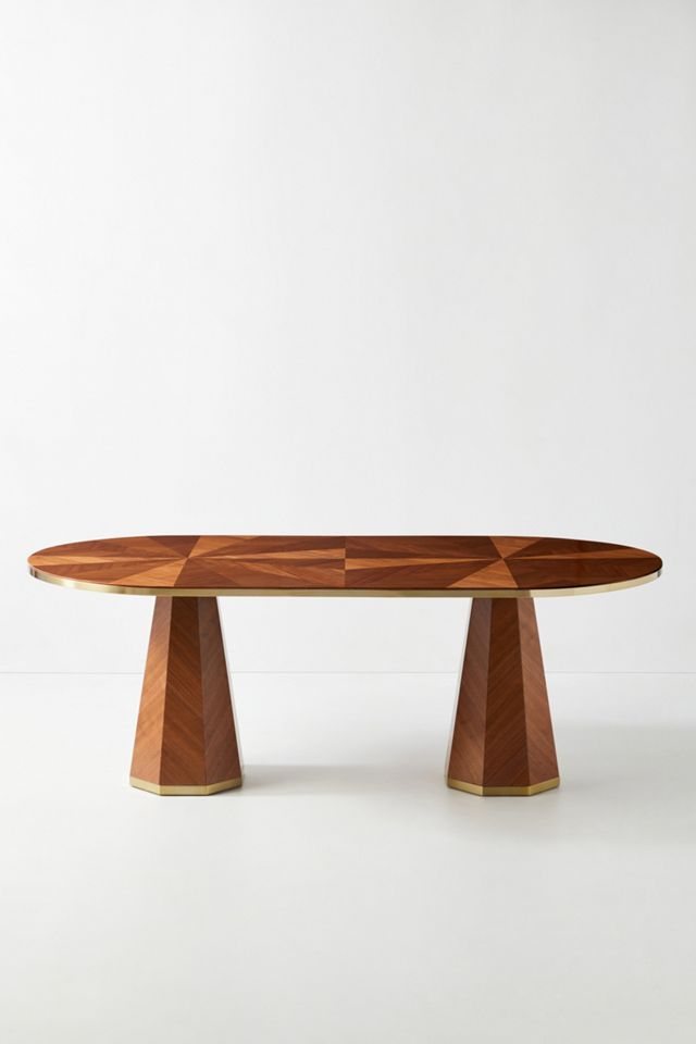 Quillen Marquetry Double Pedestal Dining Table #1