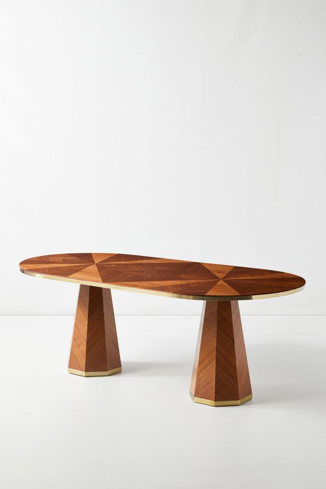 Quillen Marquetry Double Pedestal Dining Table #2