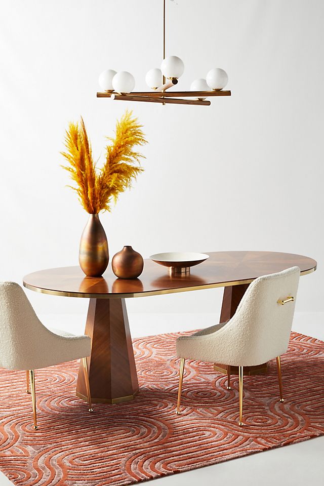 intellectual Passed Successful Quillen Marquetry Double Pedestal Dining Table | AnthroLiving