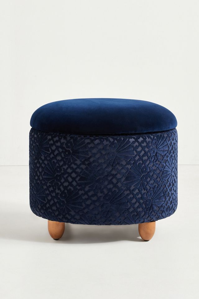 Velvet Louise Storage Ottoman #2