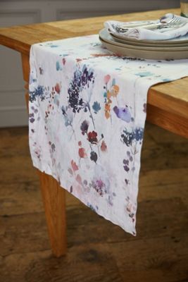 Lithuanian Linen Runner, Painted Florals