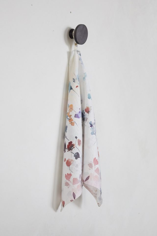 Lithuanian Linen Tea Towel, Painted Floarls #2