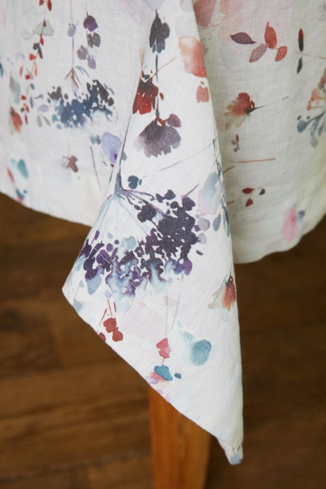 Lithuanian Linen Tablecloth, Painted Florals #5