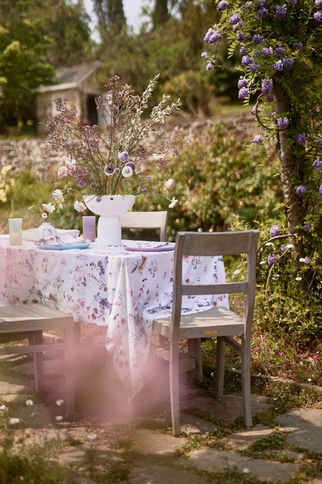 Lithuanian Linen Tablecloth, Painted Florals #8