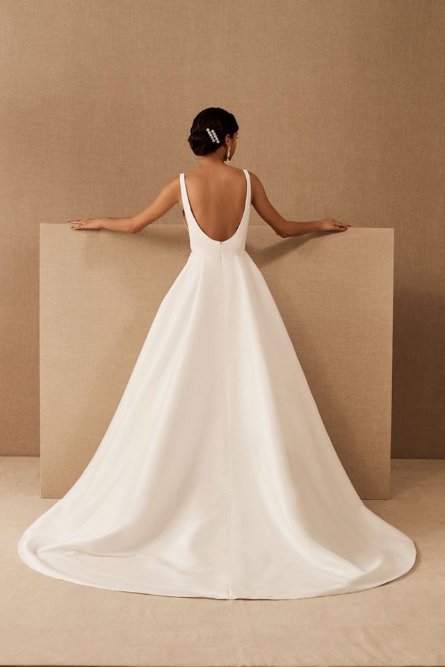 Jenny by Jenny Yoo Lawrence Square-Neck Open-Back Taffeta Wedding Gown #1