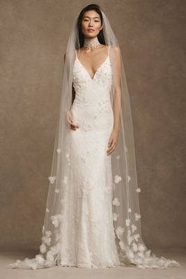 Rosyn Scattered Flowers Chapel Veil