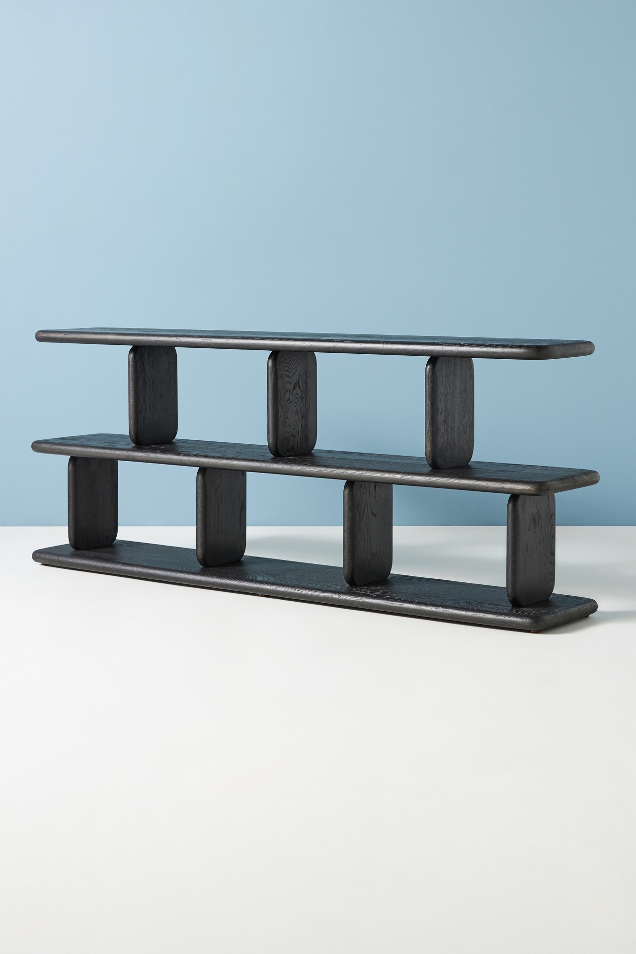 Kalle Sculptural Oak Two-Tier Bookshelf