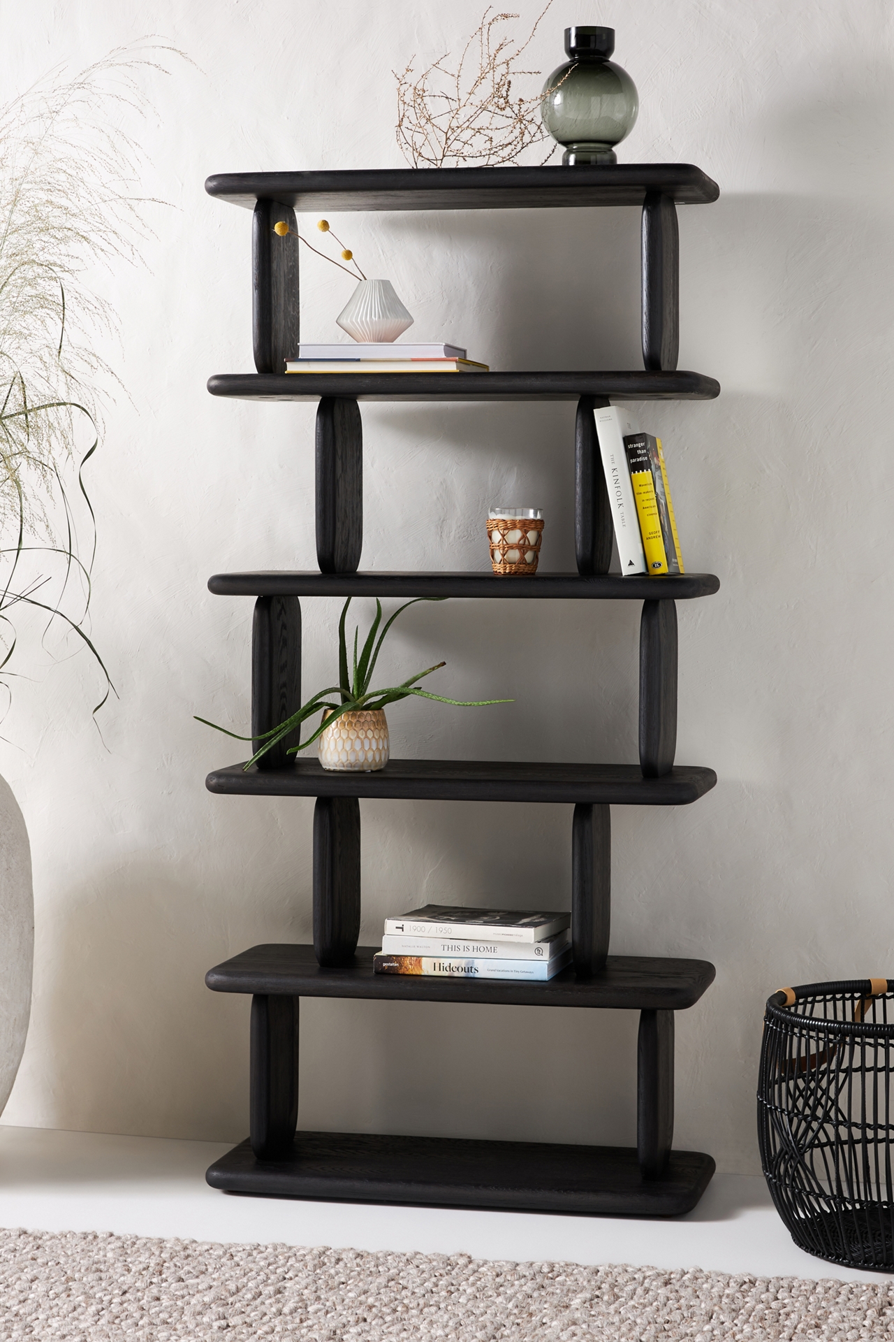 Kalle Sculptural Oak Five-Tier Bookshelf