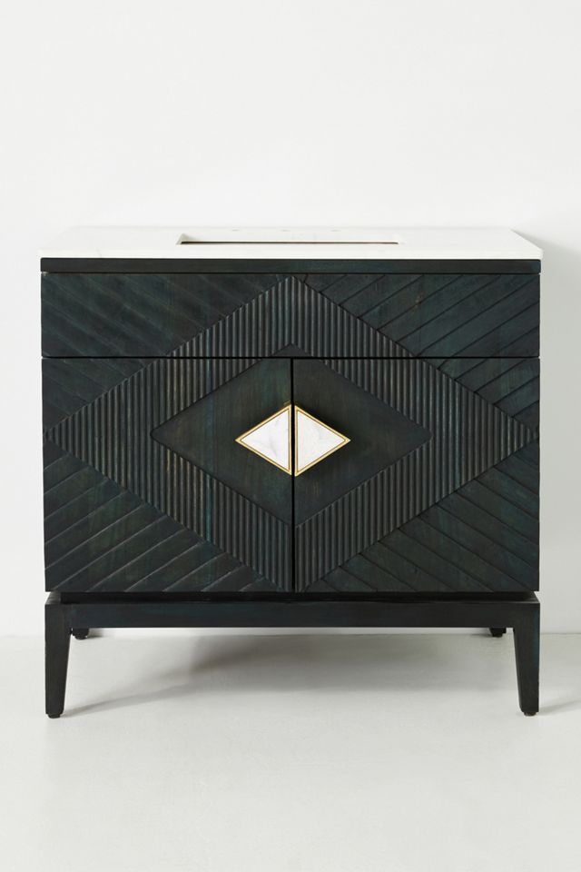 Handcarved Samuel Single Bathroom Vanity #1