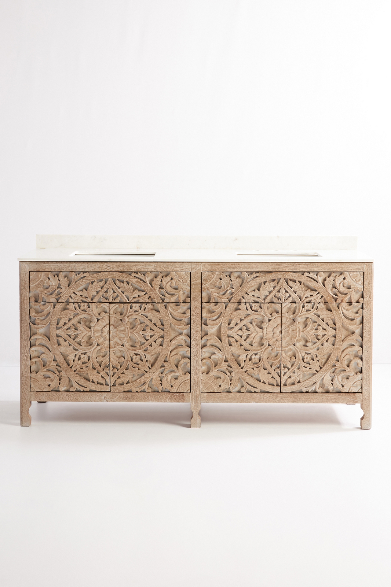 Handcarved Lombok Double Bathroom Vanity