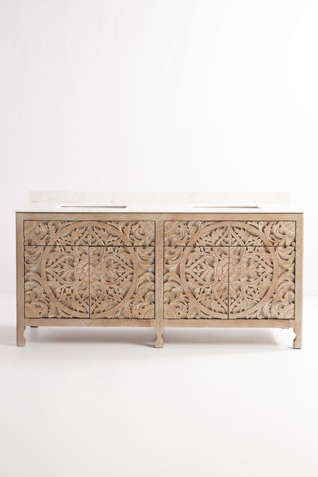 Handcarved Lombok Double Bathroom Vanity #2