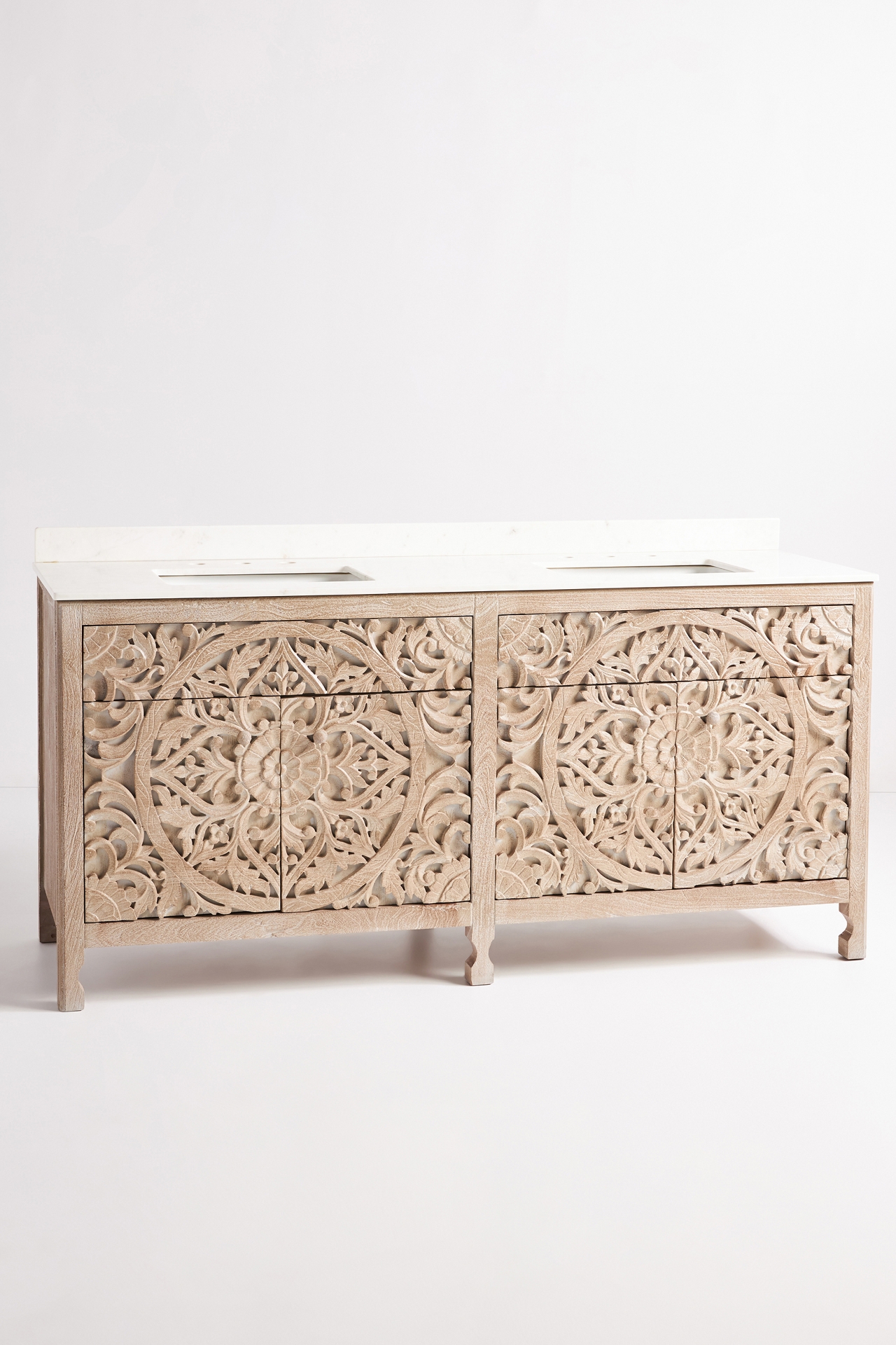 Handcarved Lombok Double Bathroom Vanity