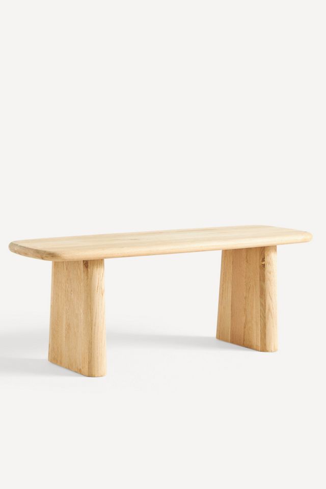 Kalle Sculptural Oak Dining Bench #3