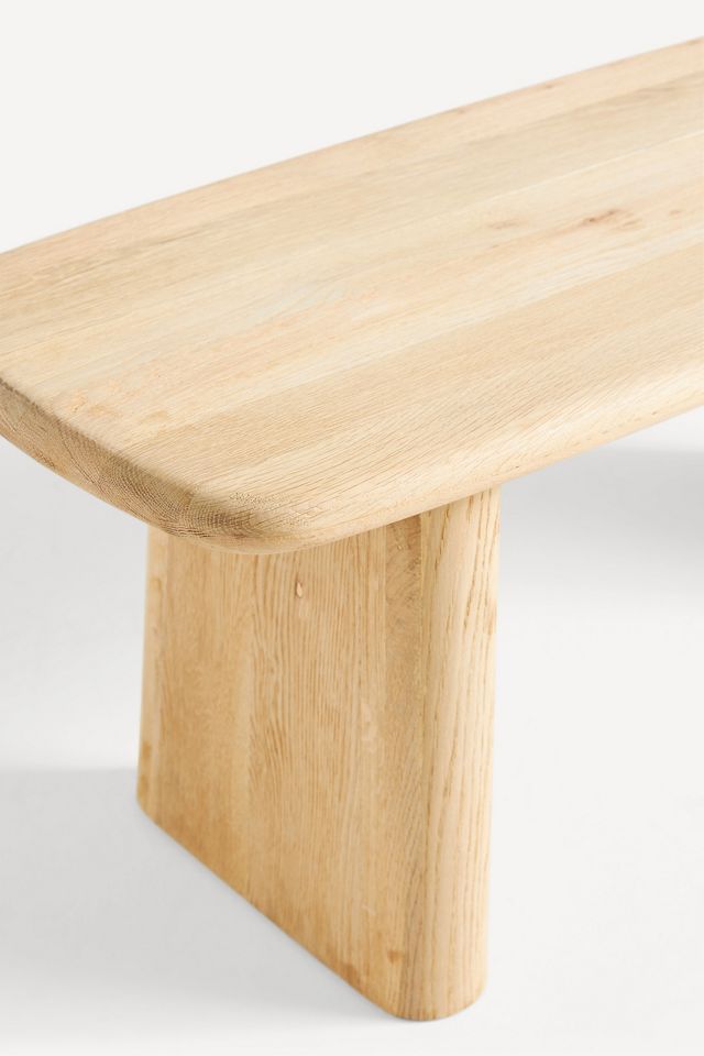 Kalle Sculptural Oak Dining Bench #4