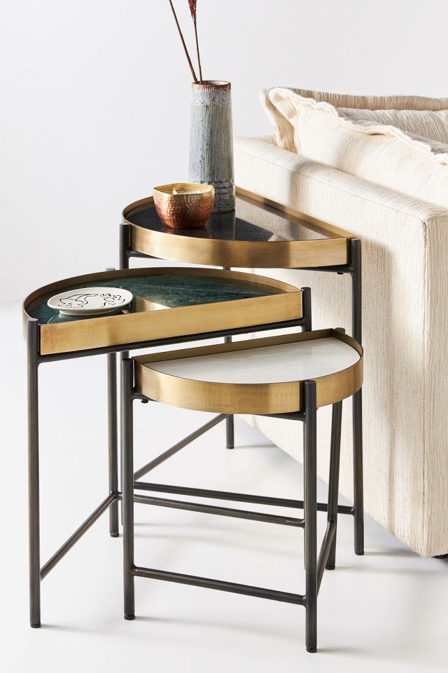 Nesting marble deals tables