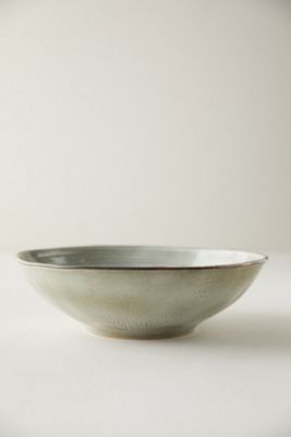 Washed Gray Ceramic Serving Bowl