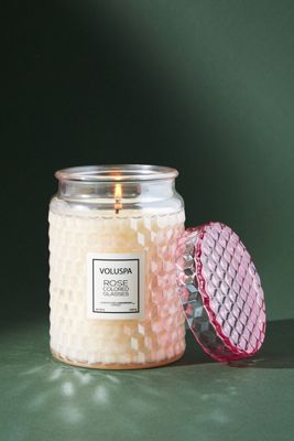 Voluspa Roses Embossed Jar Candle