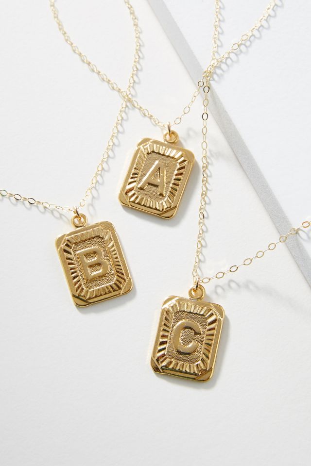 Anthropologie Women's Monogram Chain Necklace