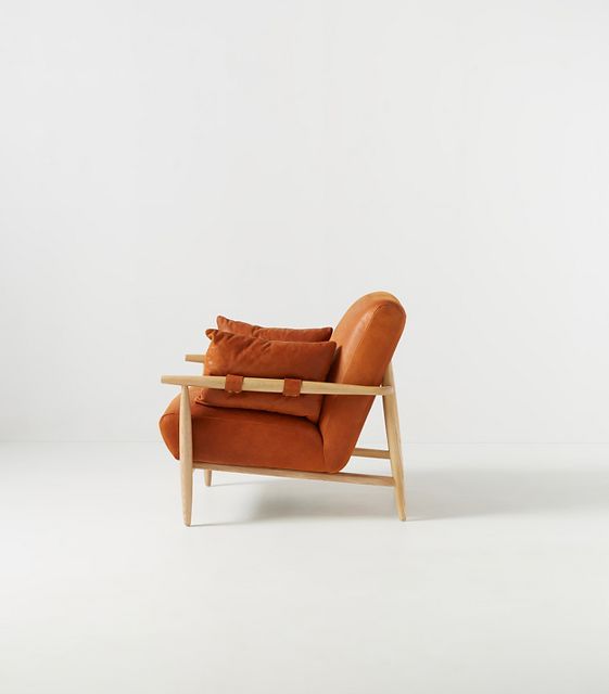 Anthropologie leather chair hot sale