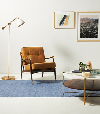 Anthropologie Haverhill Leather Chair