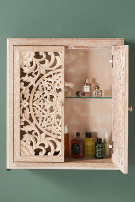 Handcarved Lombok Double Bath Cabinet | Anthropologie