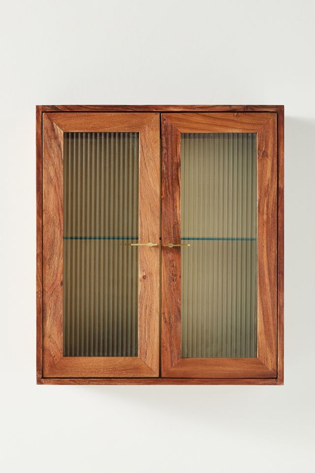 Ryan Ribbed Glass Double Bath Cabinet #1