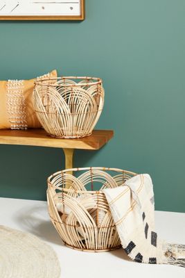 Looped Rattan Baskets, Set of 2