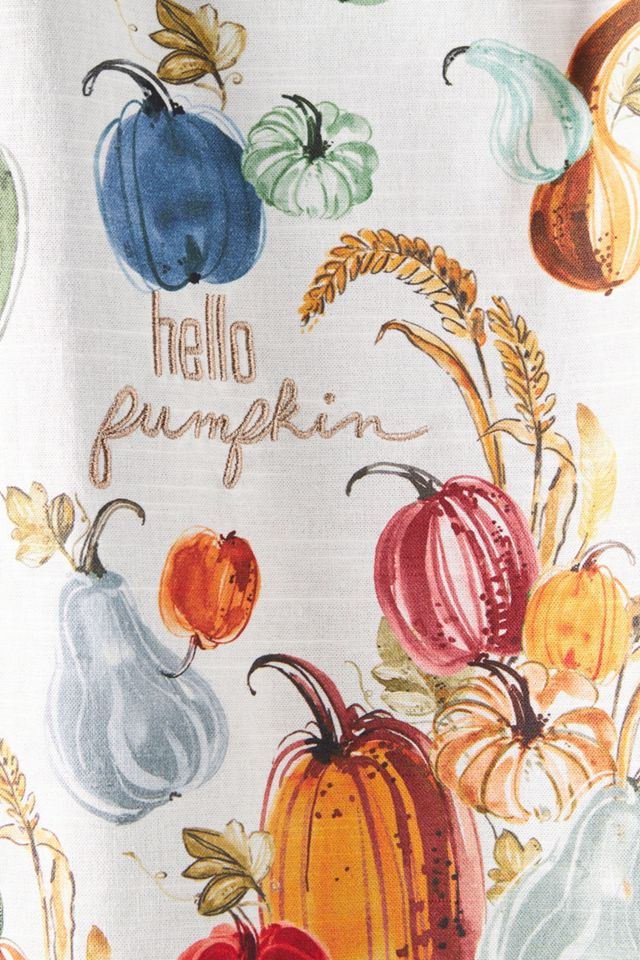 Dish Towel Set Watercolor Stripes Hello Pumpkin Fall - Temu