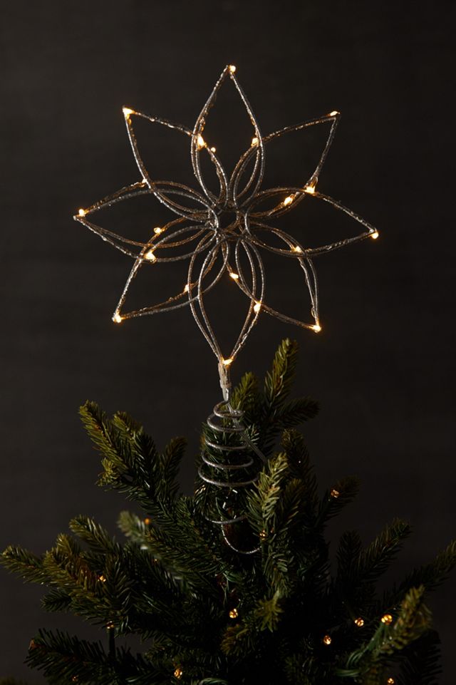 Pre-Lit LED Christmas Tree Topper, Flower | Anthropologie
