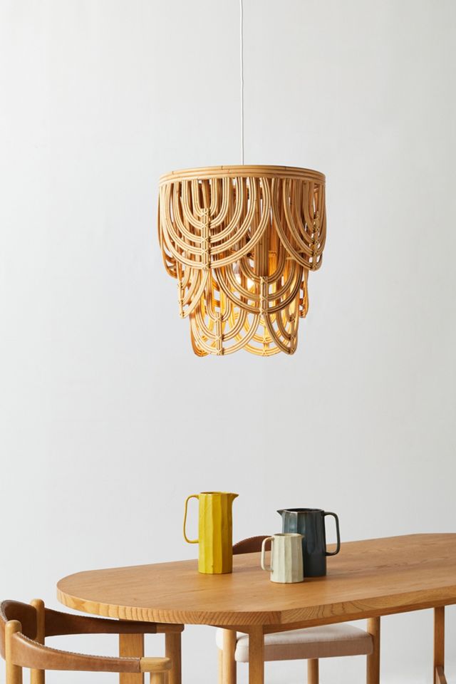 Scalloped Rattan Pendant | Anthropologie