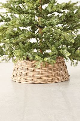 Wicker Basket Tree Skirt, Gray | AnthroLiving