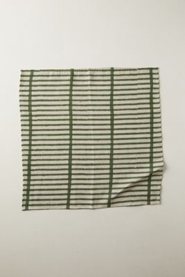 Olive Lines Linen Napkin