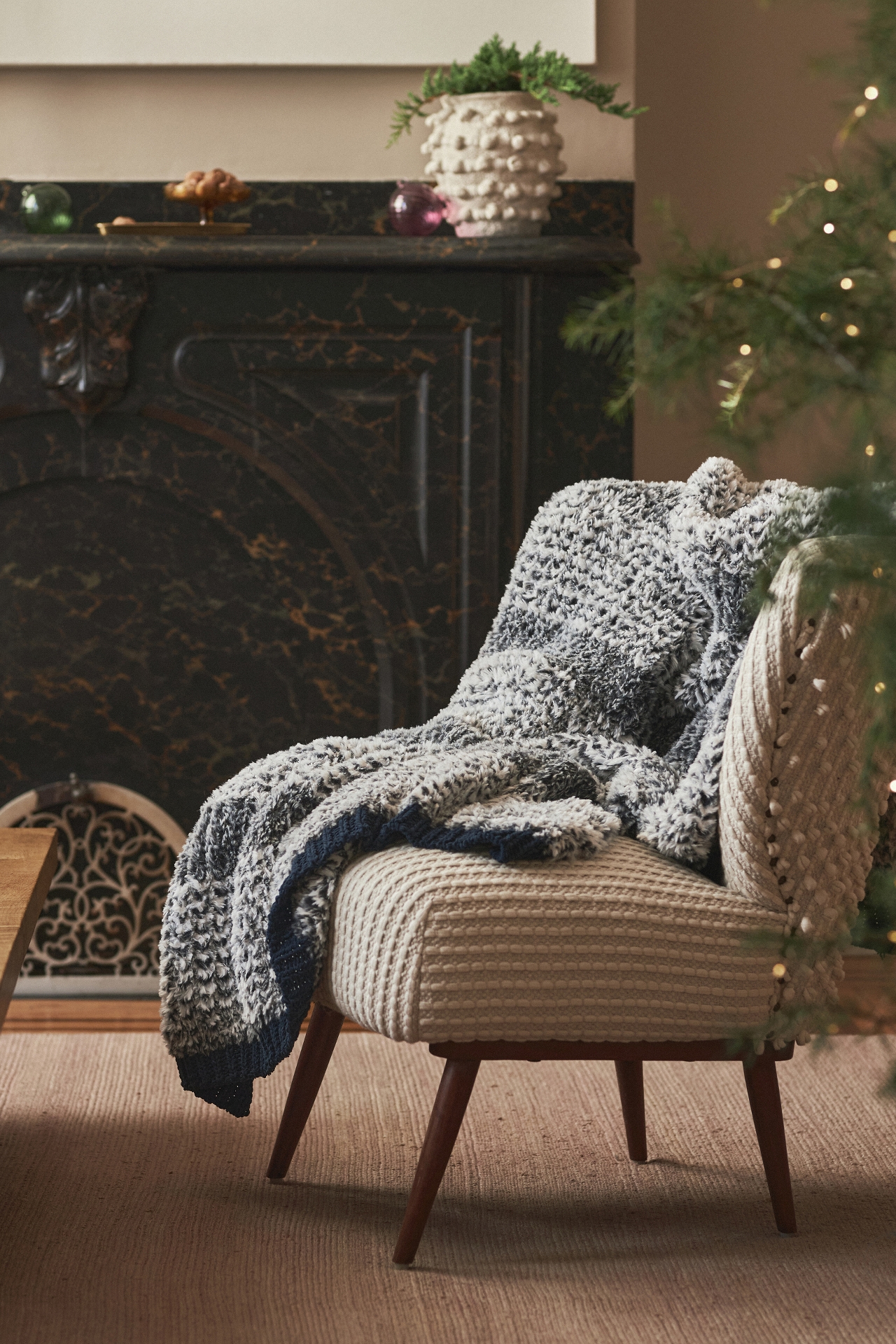 Chunky Woven Petite Accent Chair