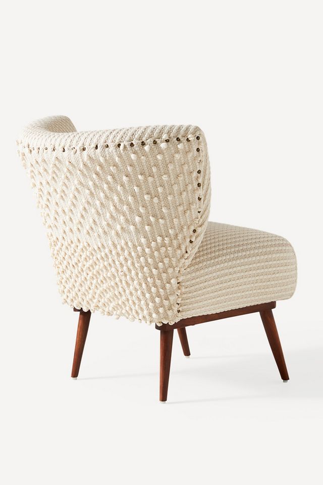 Chunky Woven Petite Accent Chair #3