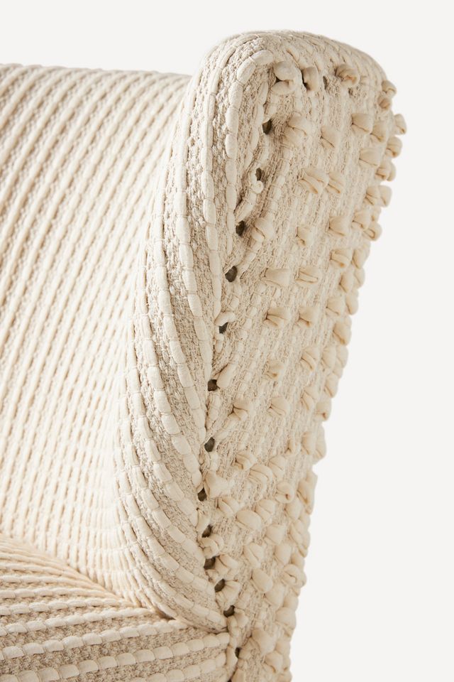 Chunky Woven Petite Accent Chair #5