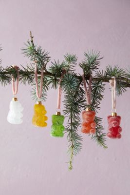 Gummy Bear Glass Ornaments, Set of 5