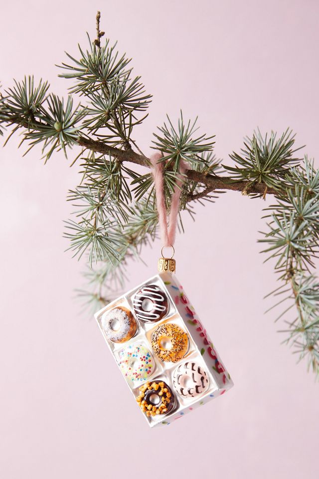 Box of Doughnuts Glass Ornament