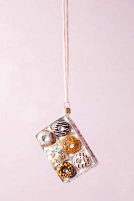 Box of Doughnuts Glass Ornament