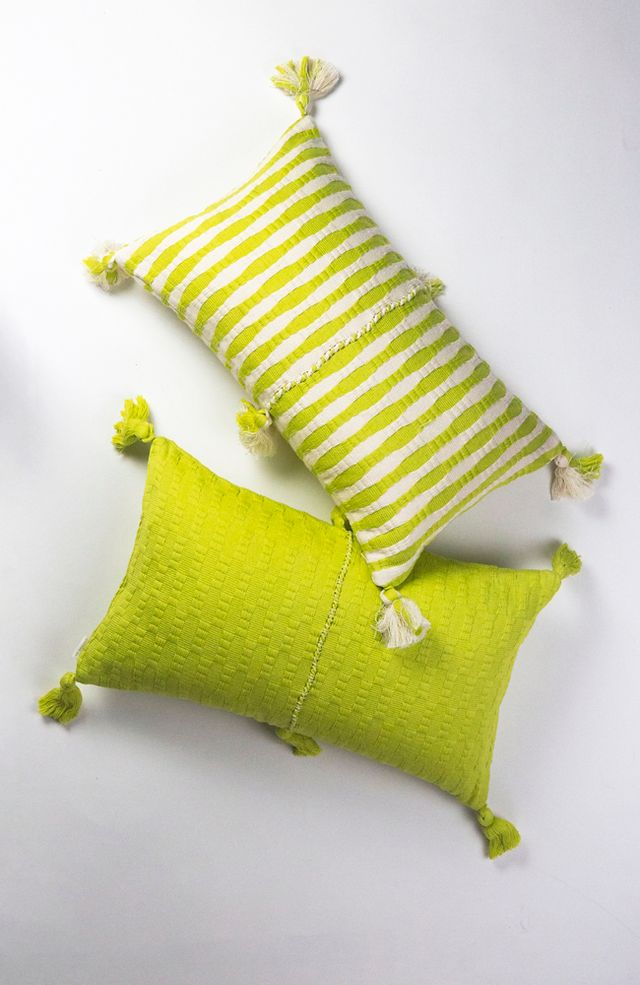 Lime store green pillows