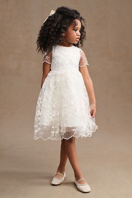 Princess Daliana Lindi Lace Piping Crew Neck Flower Girl Dress