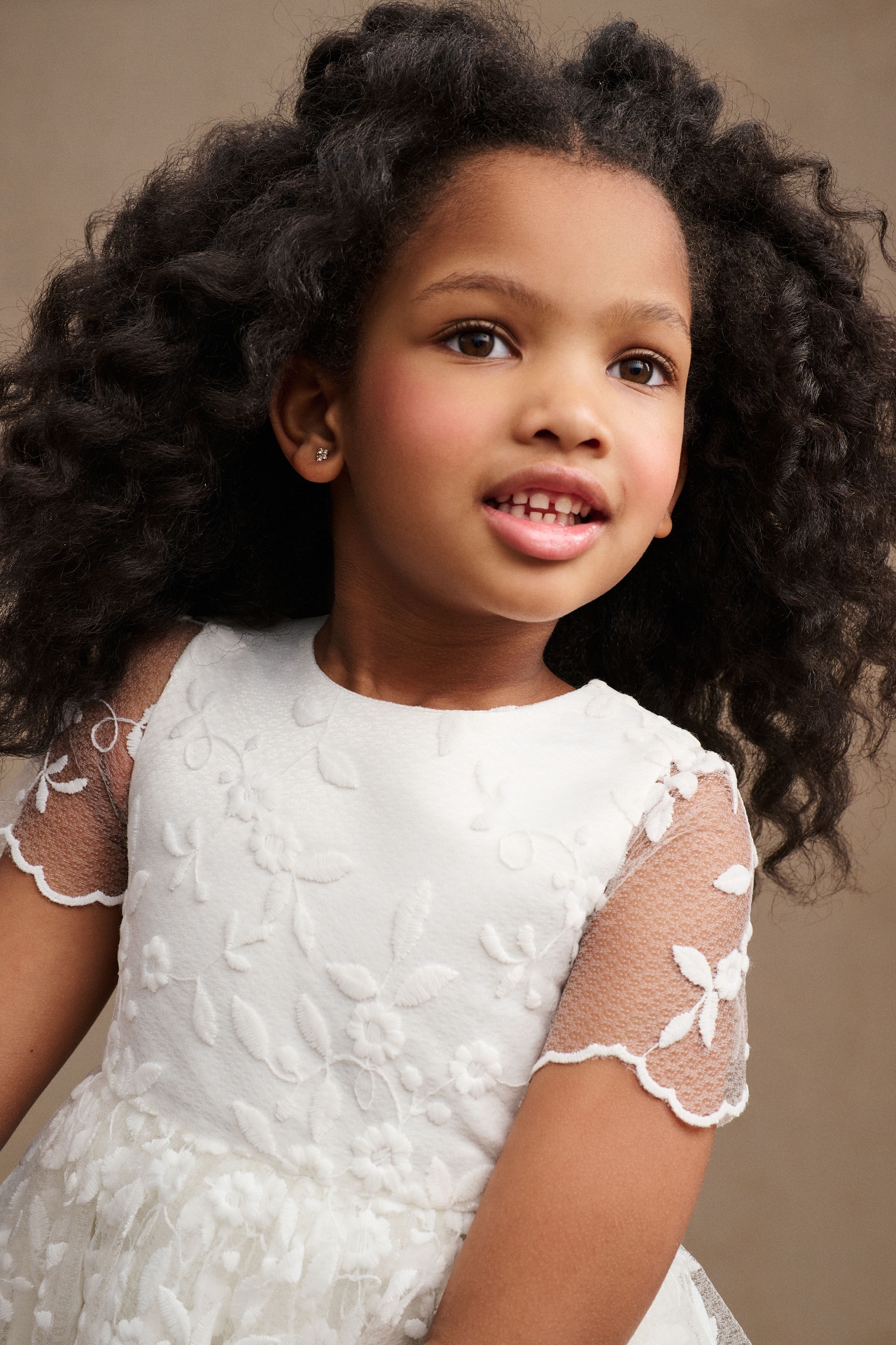 Princess Daliana Lindi Lace Piping Crew-Neck Flower Girl Dress