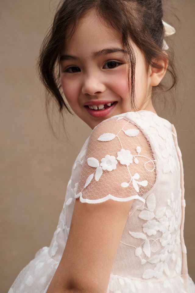 Princess Daliana Lindi Lace Piping Crew-Neck Flower Girl Dress