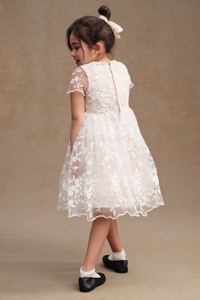 Princess Daliana Lindi Lace Piping Crew-Neck Flower Girl Dress