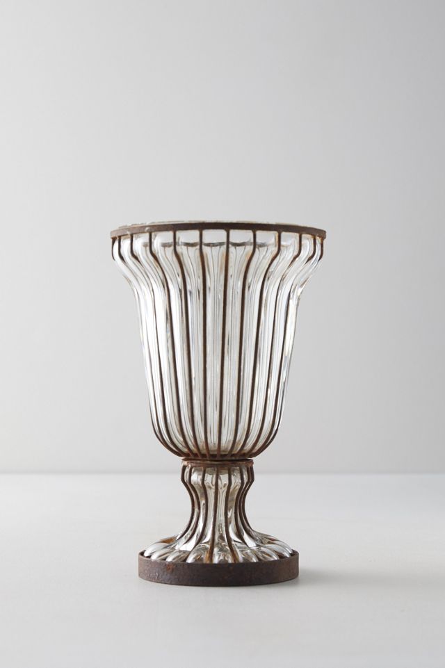 Fluted Glass + Iron Vase #5