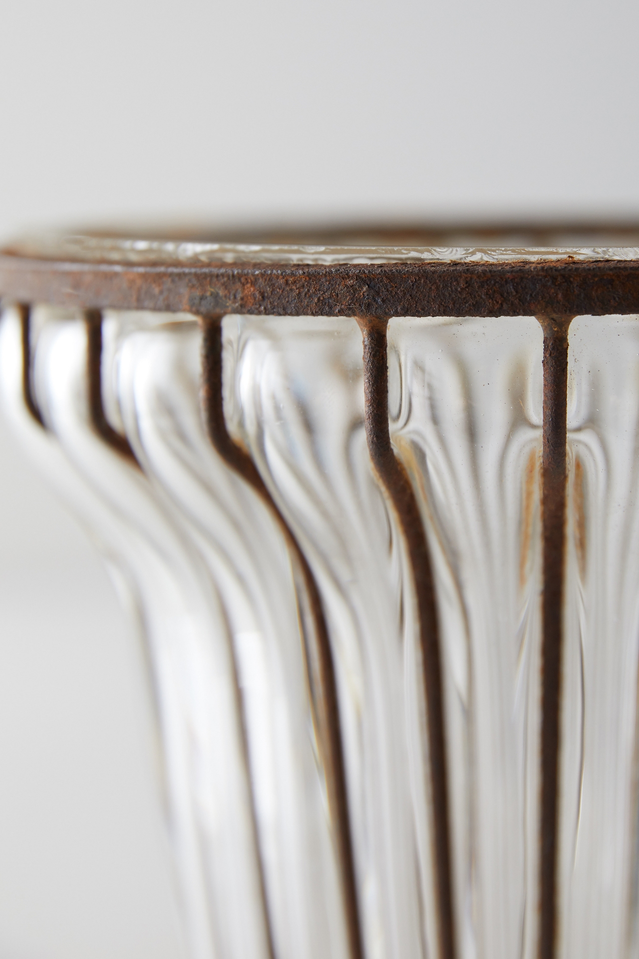 Fluted Glass + Iron Vase